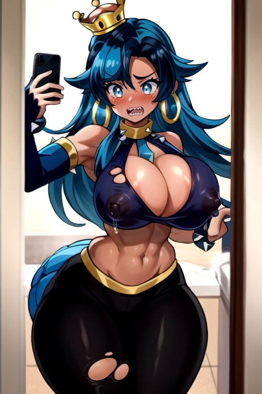 Nipples Piercings, Massive Ass, Bowsette FacePorno shemale IA