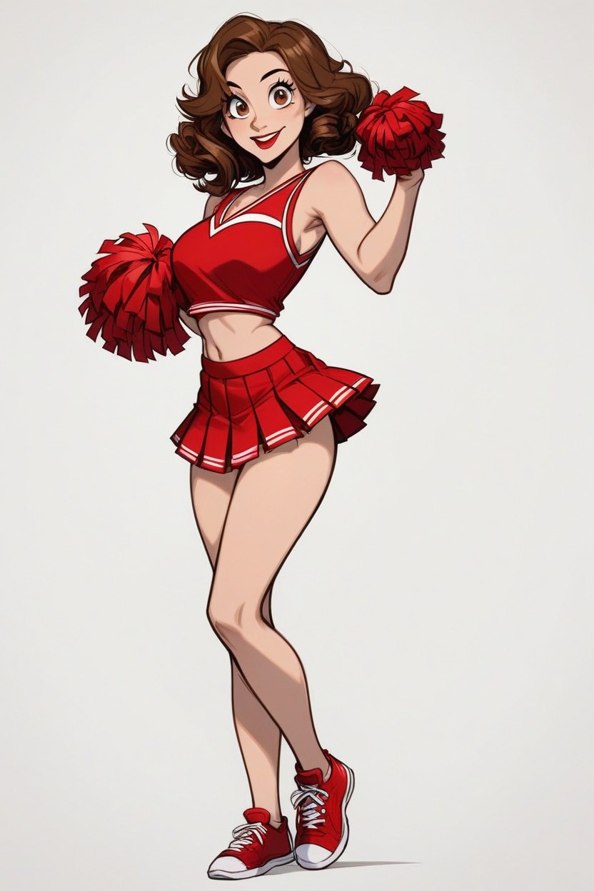 Simple Background, Brown Eyes, Hips AI Porn