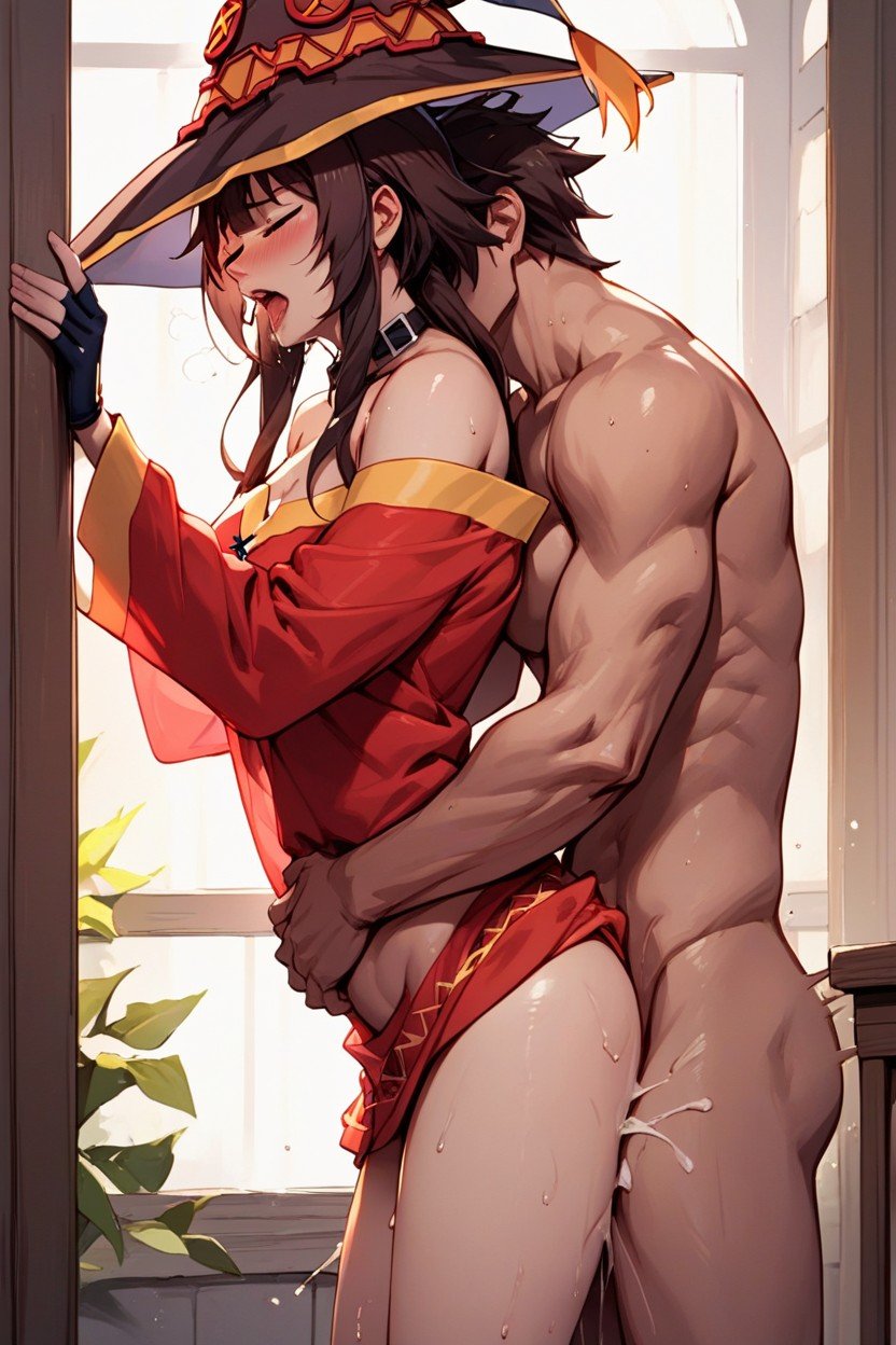 Standing Sex, Anime Style, Megumin From KonosubaニューハーフAIポルノ