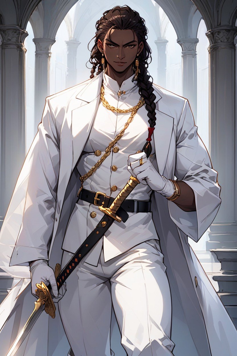 Long Sword, White Coat, White Gloves쉬메일 AI 포르노