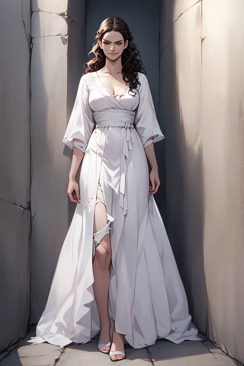 傻笑, Padme Amidala White Torn Outfit, 苗條sites.postSEOTitles