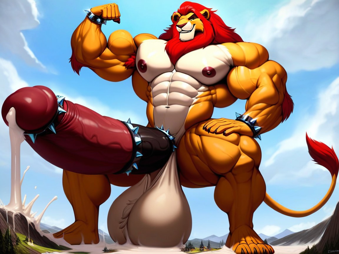 Smug Expression, Giant, Spiked Bracelet Furry AI Porn