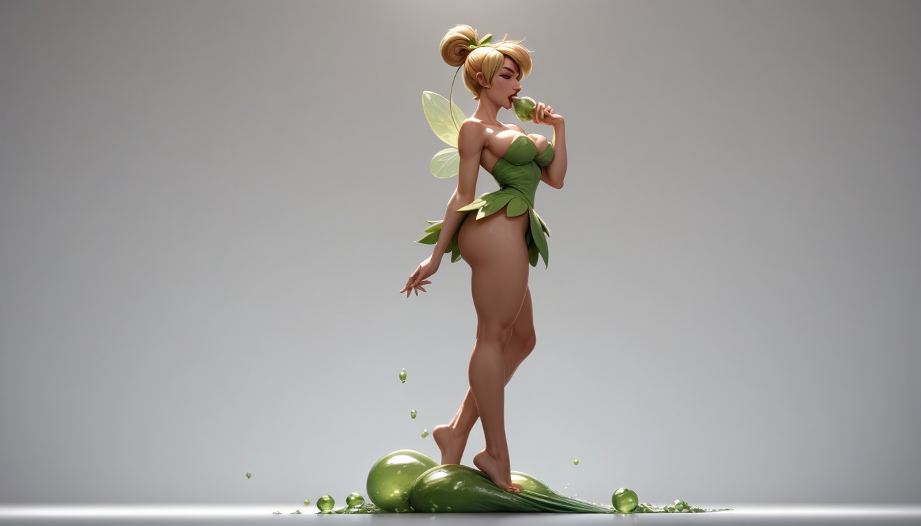 Full Body, Tinkerbell Is Sucking, Front View Shemale AI Porn