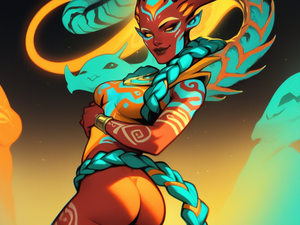 Alien Planet, High Color Contrast, Round Ass Hentai AI Porn