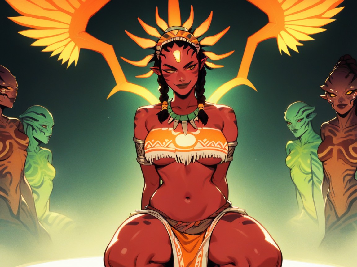 Saturated Colors, Alien Planet, Chest And Hips Proportionate Hentai AI Porn