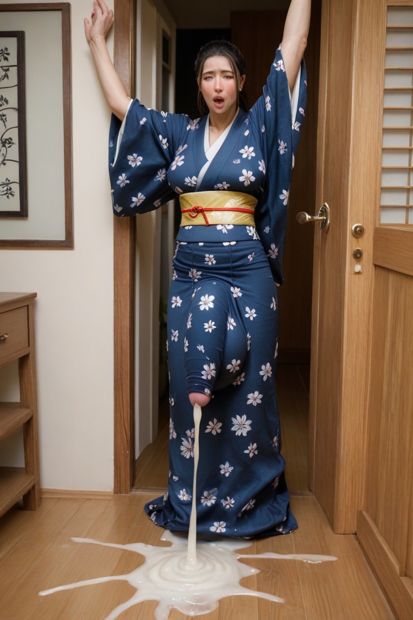 Huge Cock Erection Under Clothes, Shocked, Floral Pattern 쉬메일 AI 포르노