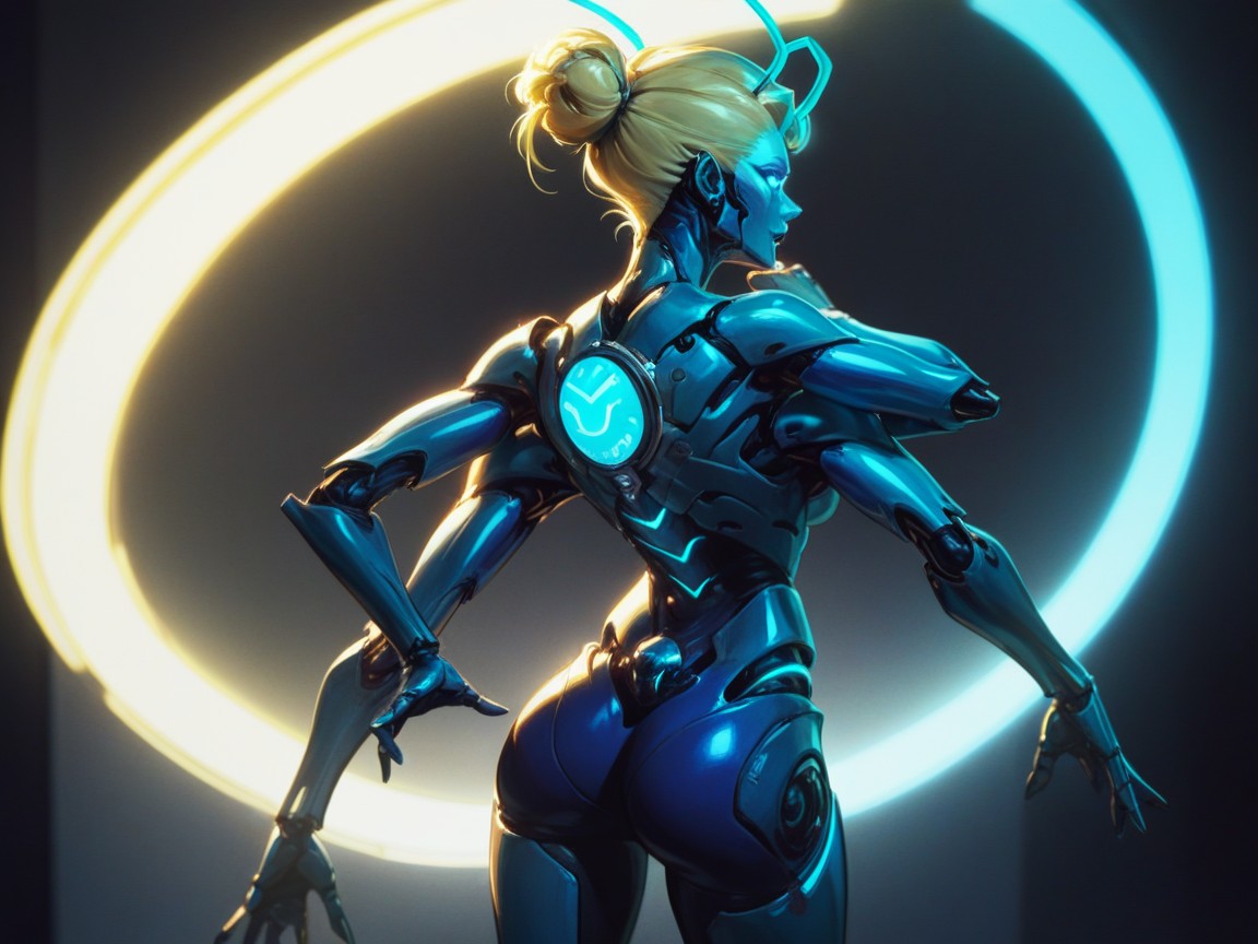 Rear View, Pale Skin, Alien Mech Workshop Hentai AI Porn