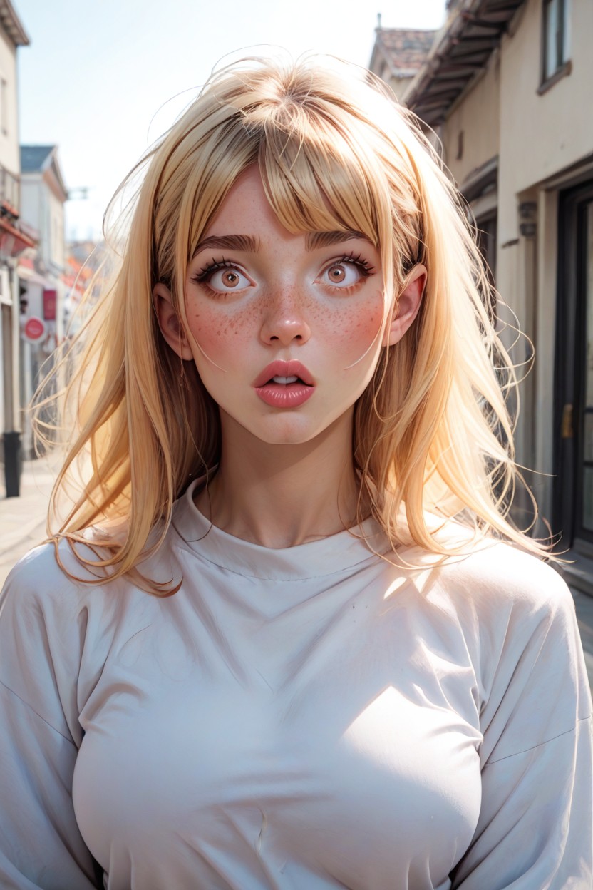 Thick Eyelashes, Perfect Eyes, Curvfreckles Face AI Porn