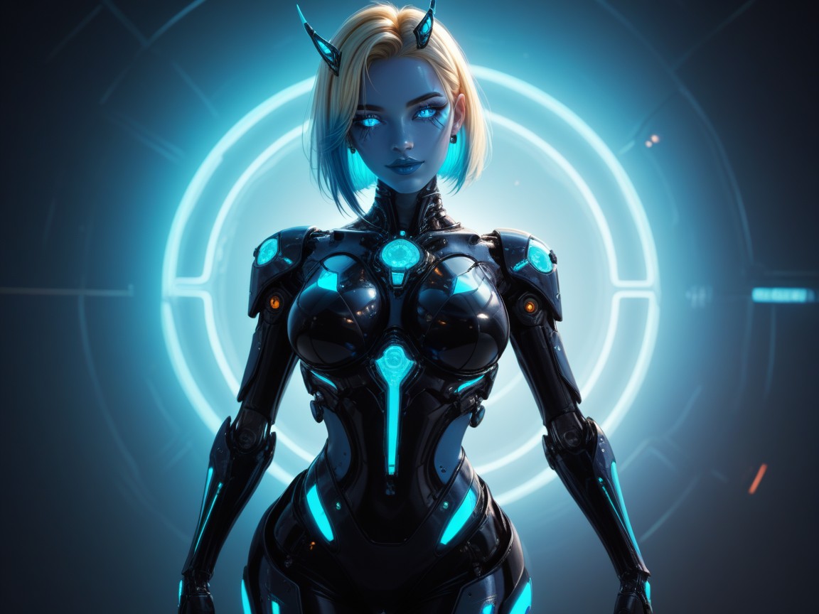 Holographic Blueprints In Foreground, Tight Round Ass, Ojos Brillantes Porno latina IA
