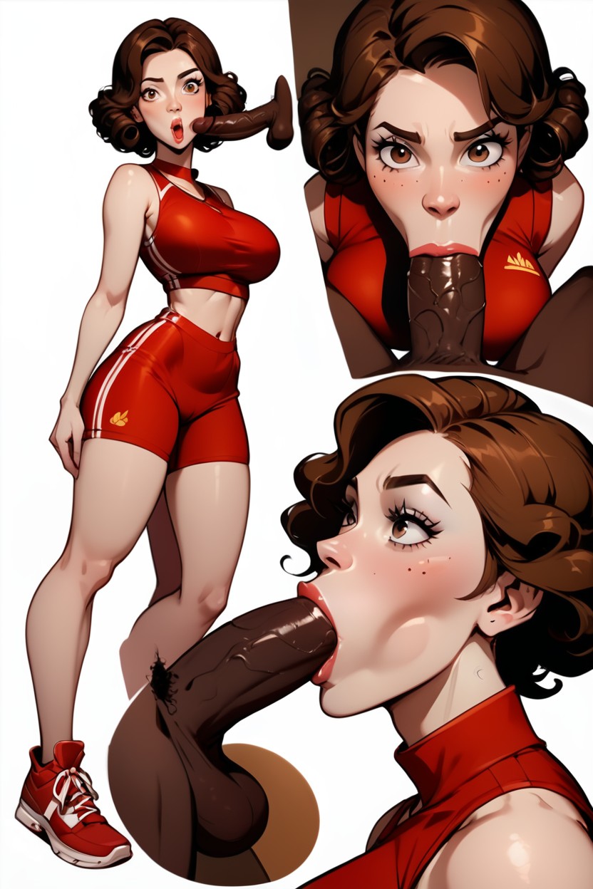 Medium Ass, Curly, Kneeling AI Porn