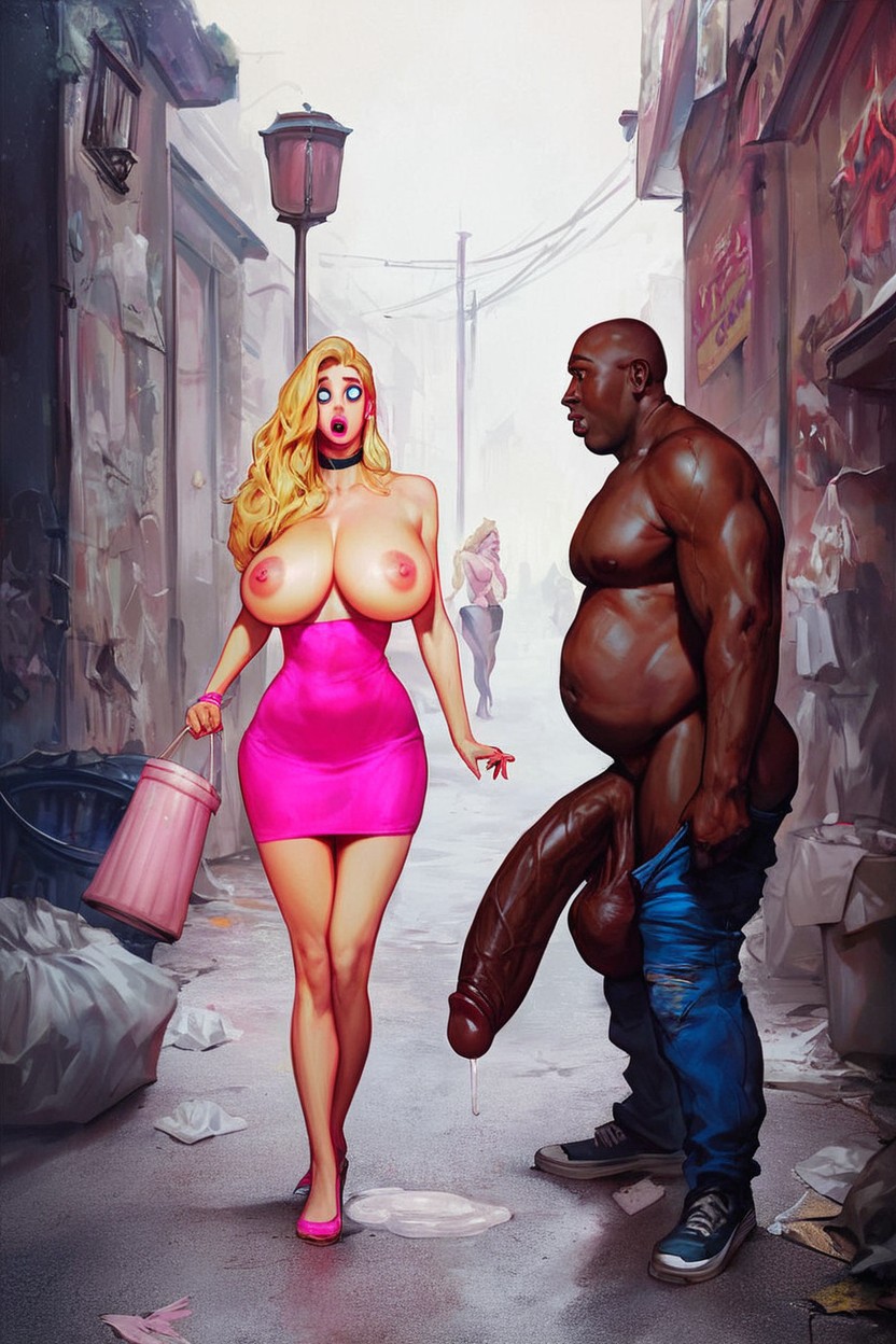 Under A Street Light, Thick Cocks, Trash AI Porn