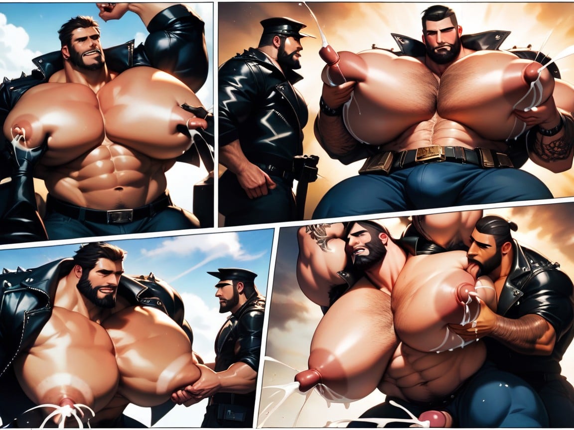 Kneeling, Huge Ass, Comic Progression AI Gay Porn