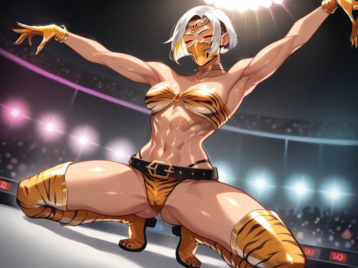 Ajustar, Silver Tiger Mask, Squared Hips Pornografia gay com IA