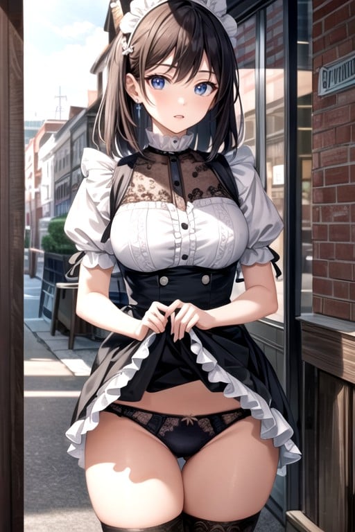 Old Western-style Building, Panties, Maid ClothesHentai IA