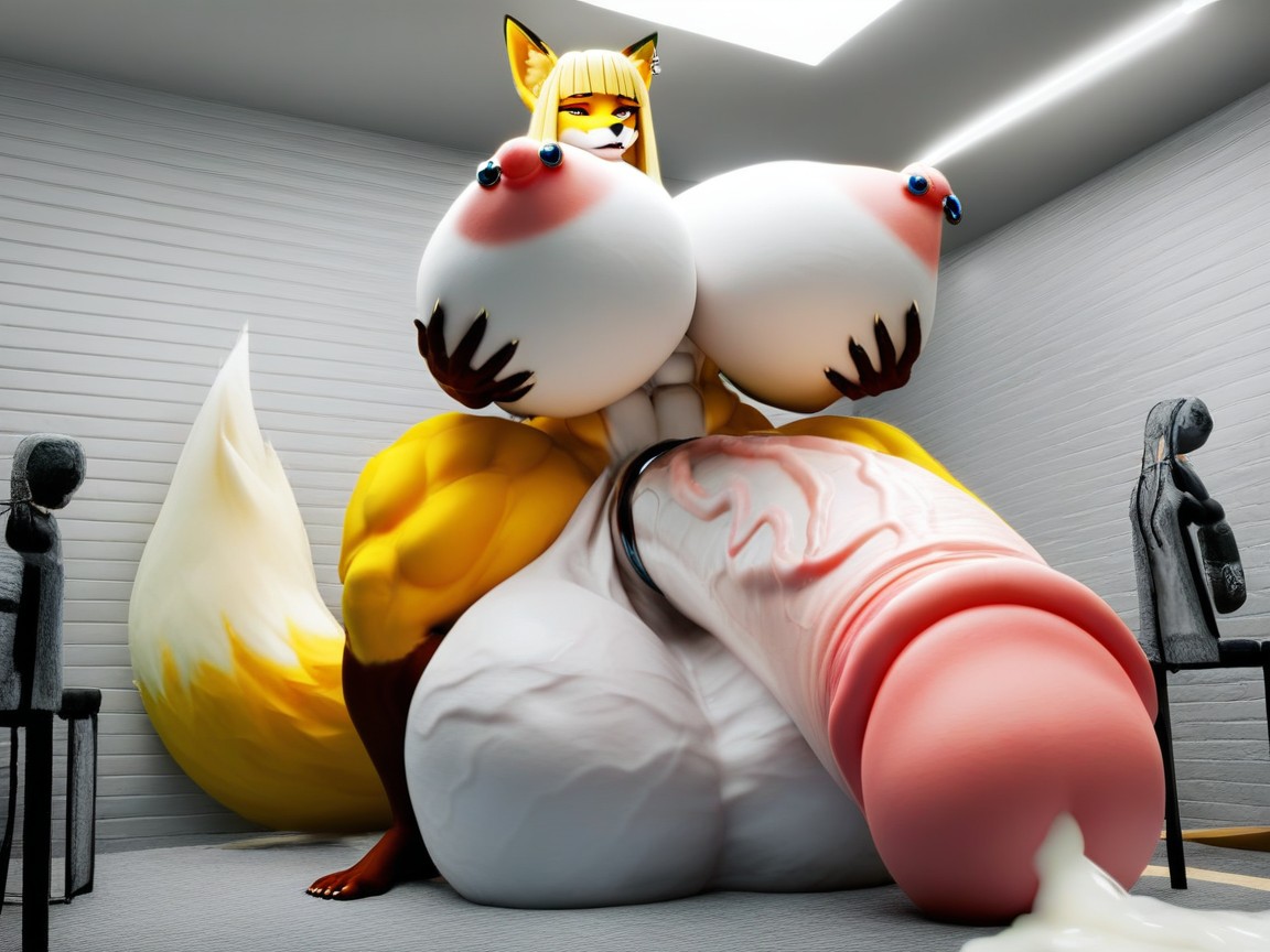 Ultra Muscular, Massive Monster Cock, Gigantic Testicles Furry AI Porn