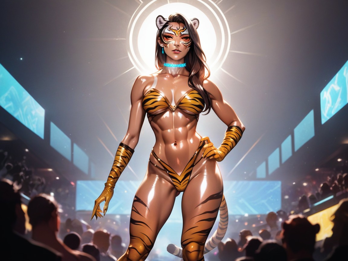 Silver Tiger Mask, One Woman, Clothes Ultra Detailed Hentai AI Porn