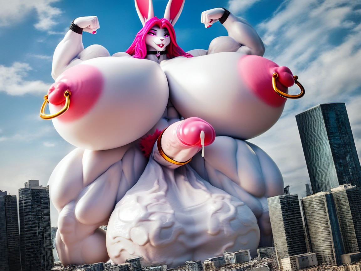 Toned, Ultra Muscular, Breast Furry AI Porn