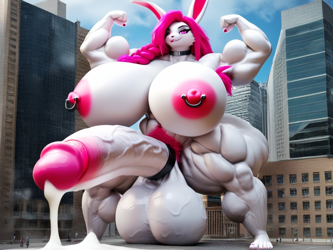 Looking At Viewer, Giantess, Nipple Piercing Furry AI Porn