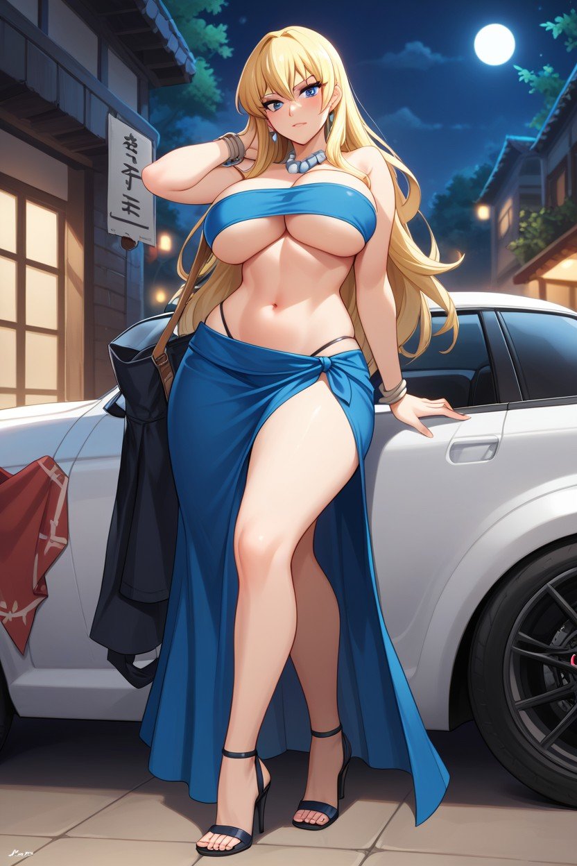 Night, Prostitute Clothes, Blue EyesPorno IA Hentai