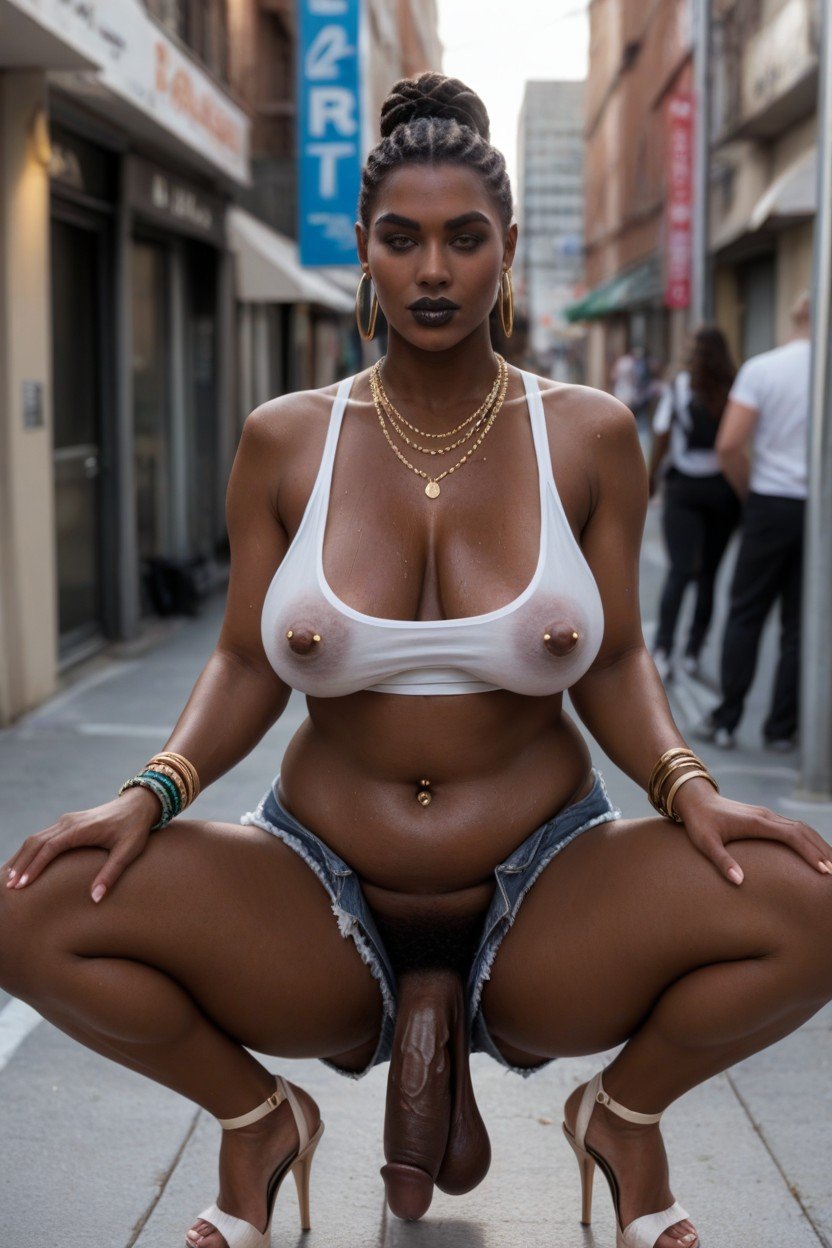 Puffy Nipples, Hips, Long Nipples Shemale AI Porn