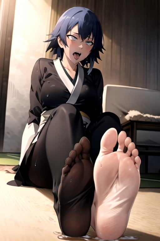 Sweaty, Sui Feng (bleach), Sitting Presenting Feet Shemale AI Porn