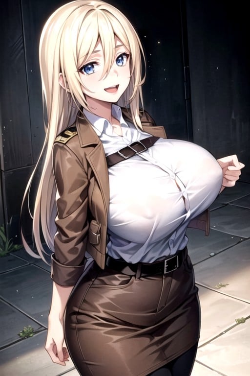 Historia (attack On Titan) , Senos Falsos, TiernaHentai IA