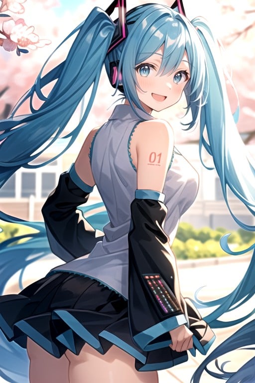 Tierna, Hatsune Miku, Jardín SakuraHentai IA