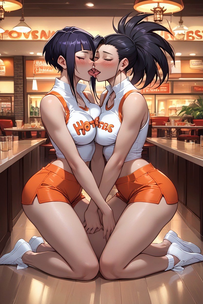 Lesbian Scene, 女同性戀接吻, 電影般的AI黃漫