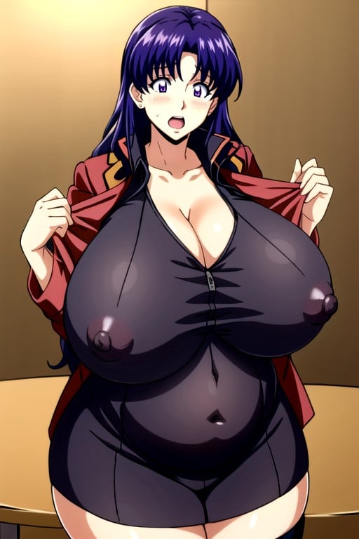 露出症, Breasts Bigger Than Head, Looking At The ViewerニューハーフAIポルノ