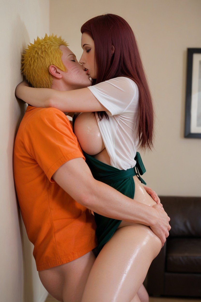 Naruto Yellow Hair, Against Wall, Dim LightingPorno IA Gay