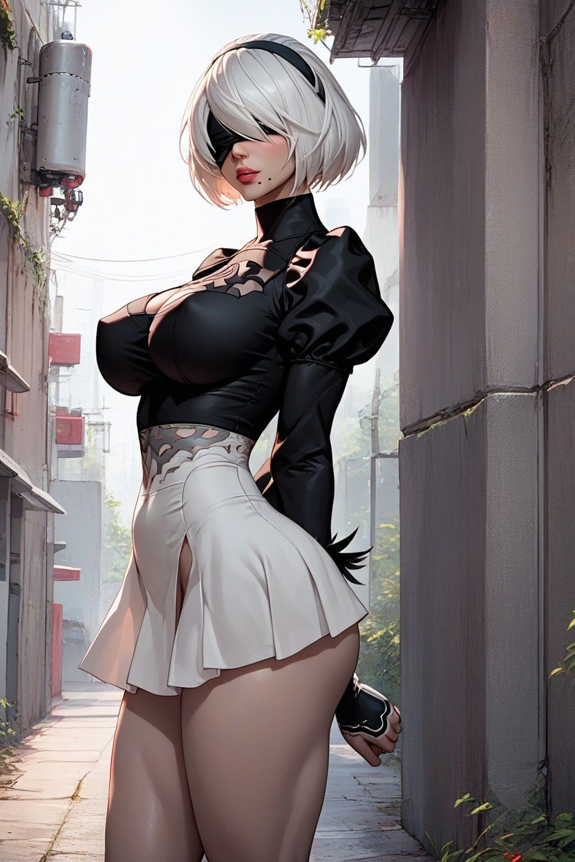 Massive Tits, B From Nier Automata, Bimbo BodyPorno IA Hentai