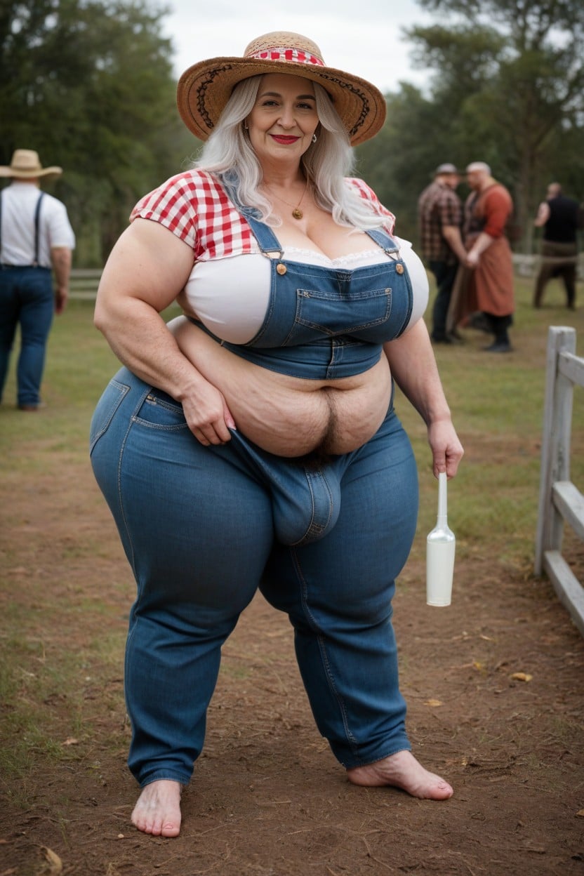 Huge Obese Belly, Huge Round Thighs, Large Breast AI Porn
