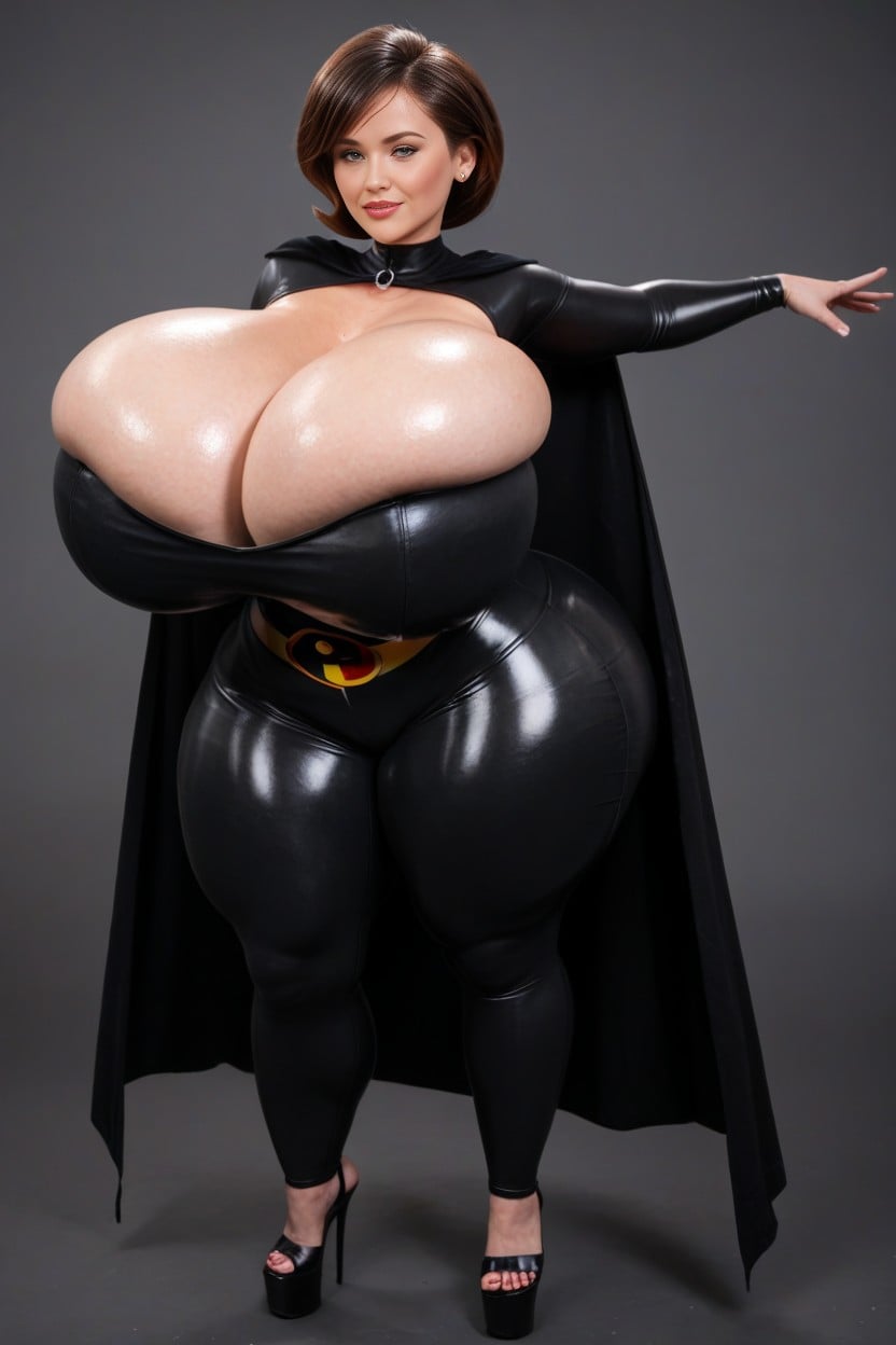 Thighs Bigger Than Waist, Round Boobs, Front View AI Porn