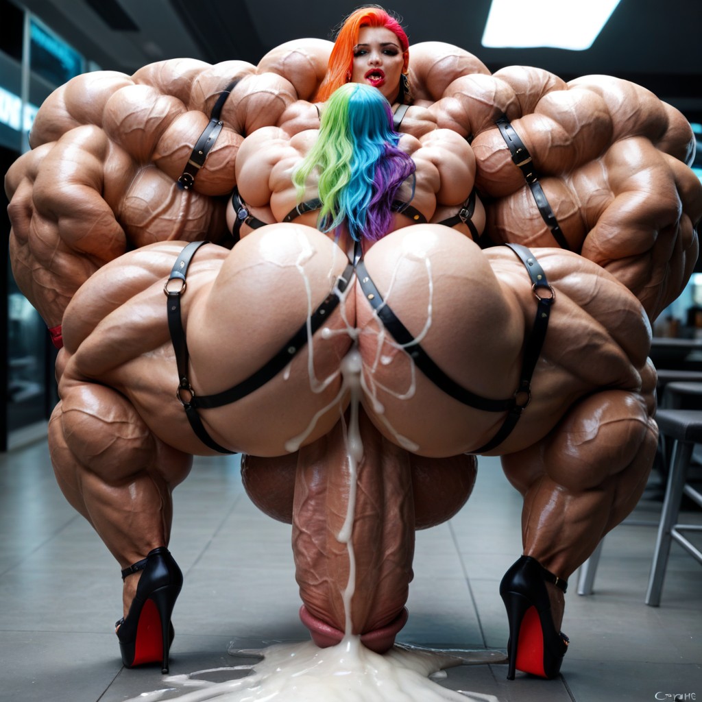 Cum In Mouth, Wide Hips, Hyper Cum Shemale AI Porn