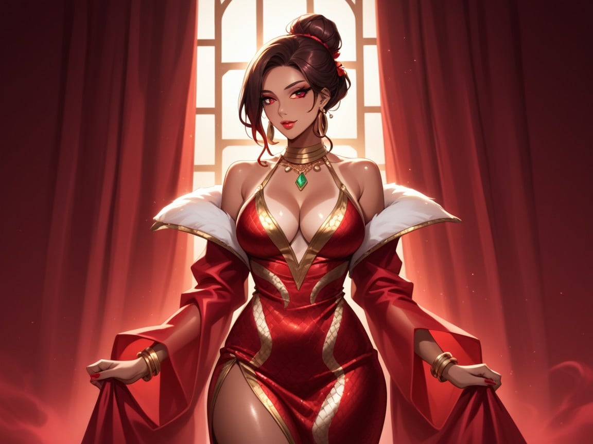 Compact Hip Length Chest Wider Than Hips, Statuesque Body, One Woman Hentai AI Porn