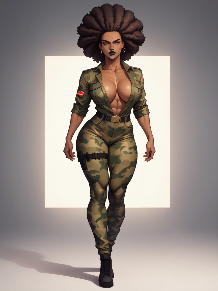 1 Person, Unbuttoned, Feminine Sleek Body AI Porn