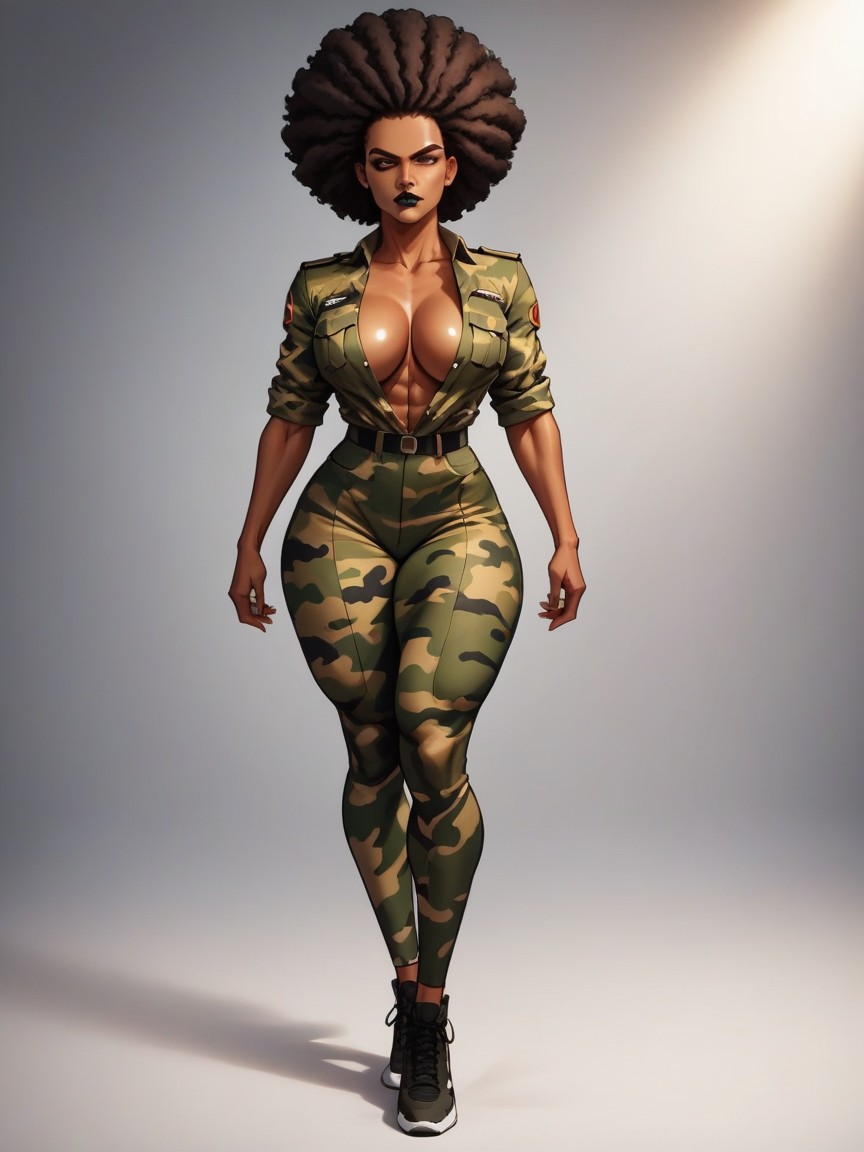 High Color Contrast, Strong Tight Hips, One Woman AI Porn