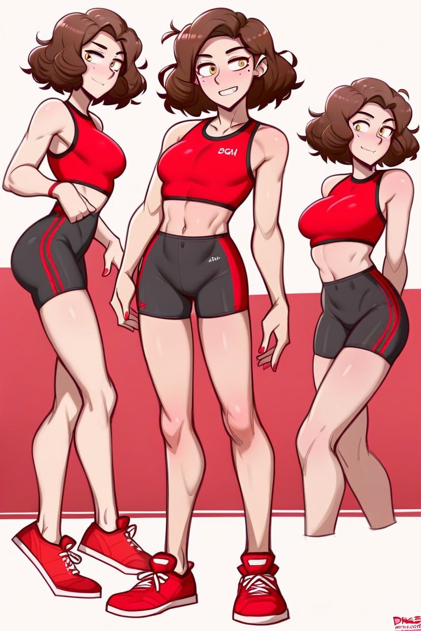 Pale Skin, Red, Hips AI Porn