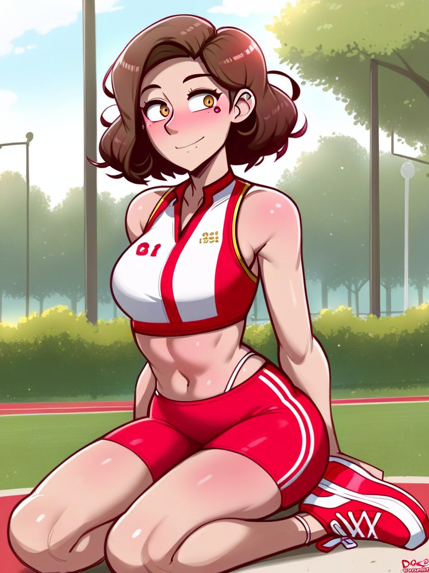 Medium Ass, Sporty Shorts, Pale Skin AI Porn