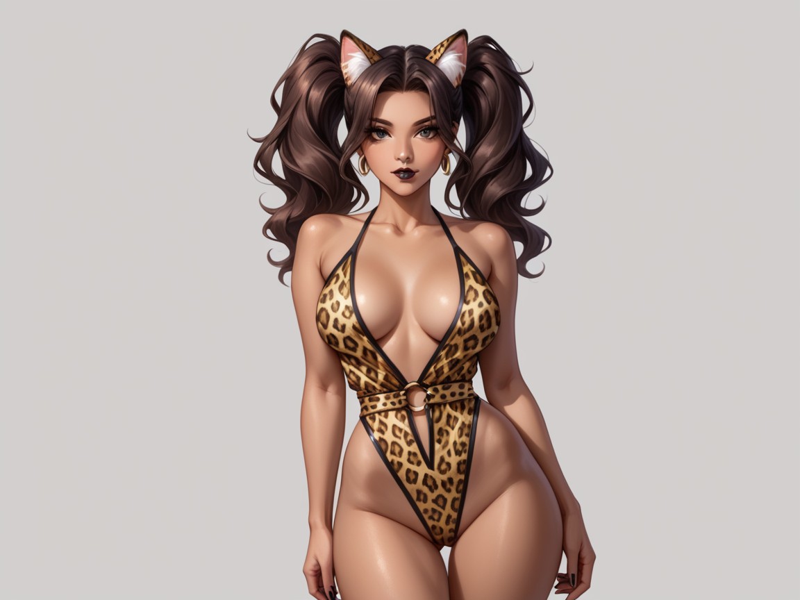 Dimly Lit, Hips Wider Than Shoulders, Black Lipstick Hentai AI Porn