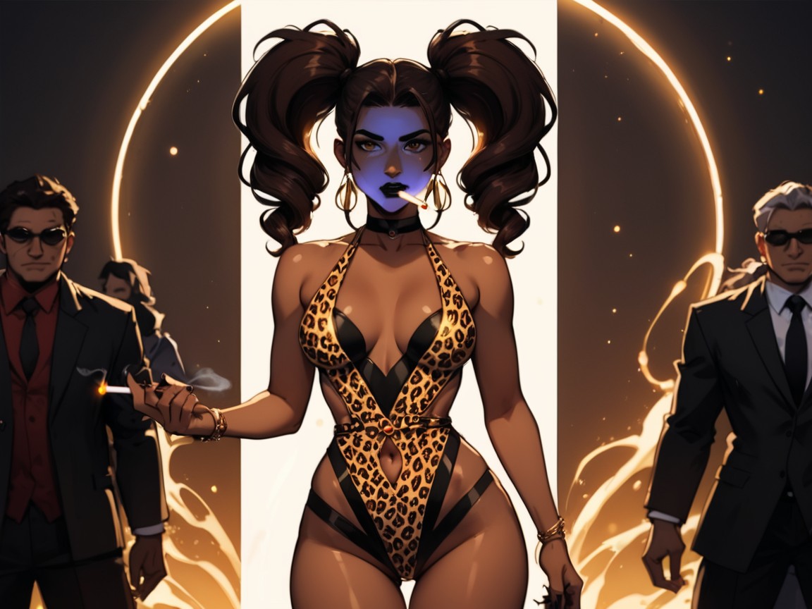 Dark Skin Brown, Afterimage, Hips Wider Than Shoulders Porno latina IA