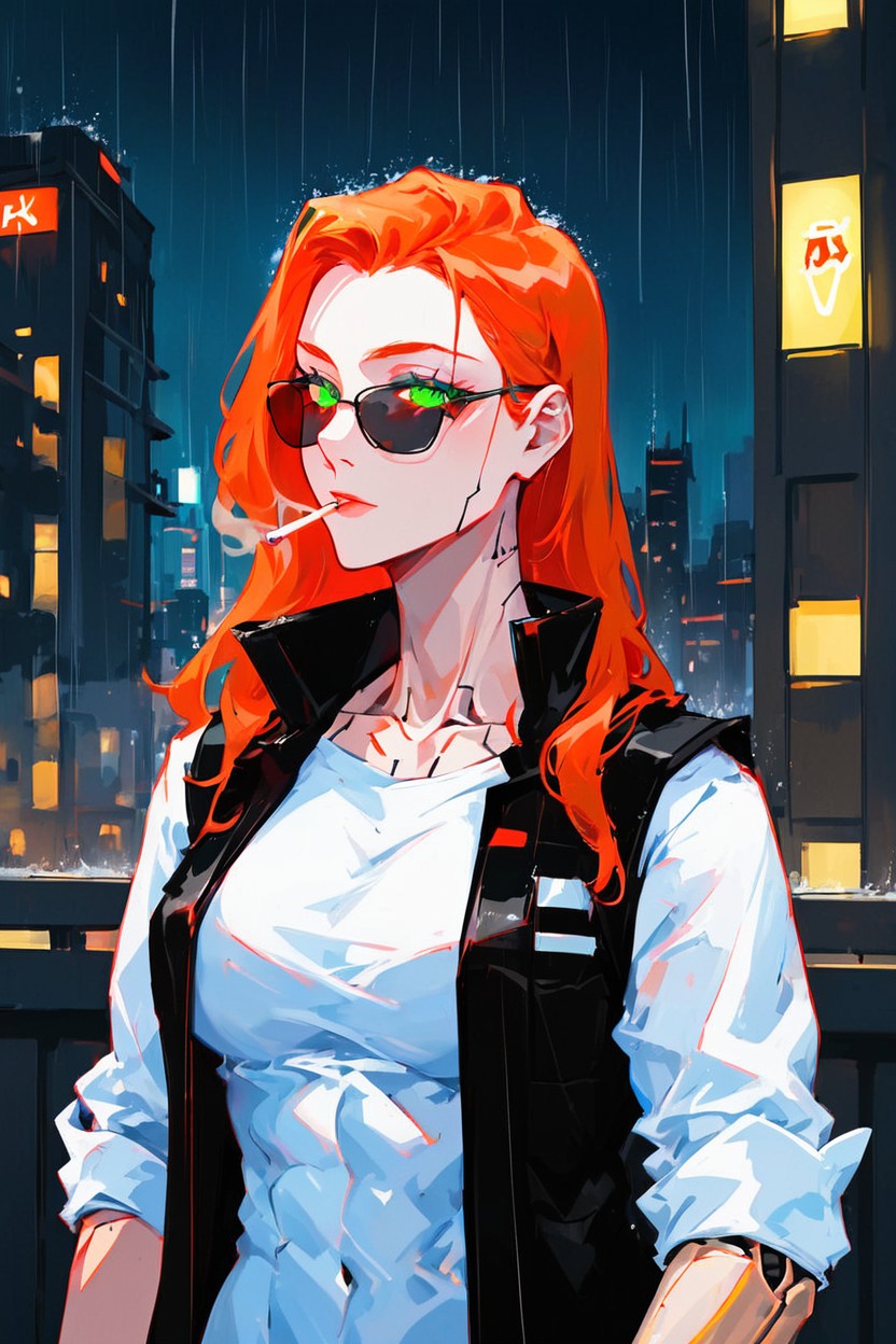 Rolled-up Sleeves, Upturned Collar, Cyberpunk Setting Hentai AI Porn