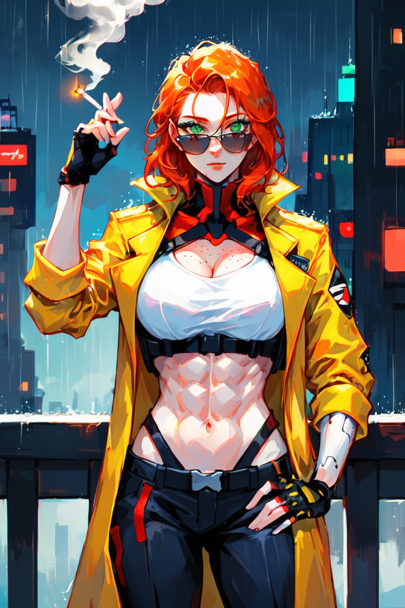 Slicked, Robotic Joints, Upturned Collar Hentai AI Porn