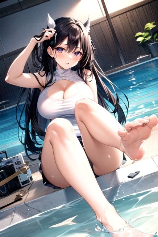 Nagatoro Getting Fucked With The Feet Directed To The Camera In A SwimmingsuiteHentai IA