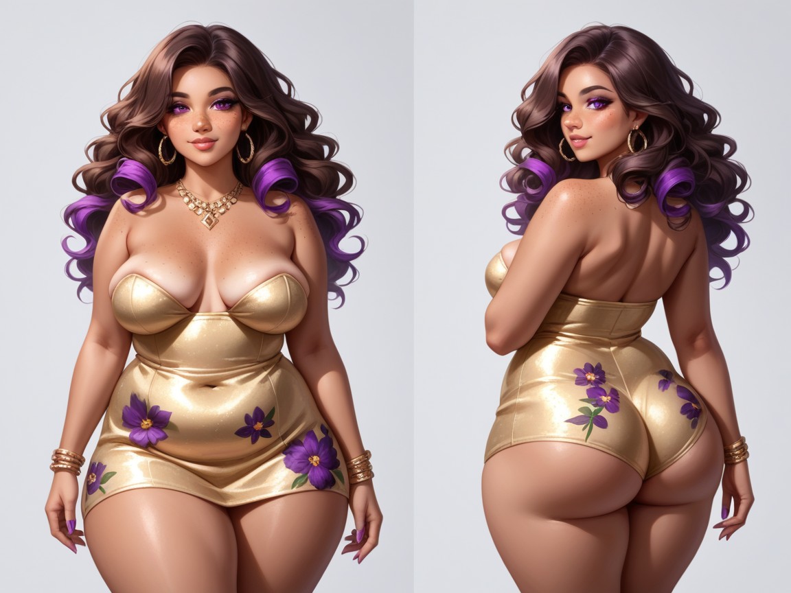 Tan Skin, Rounded Breast Width, Rounded Wide Hips Hentai AI Porn