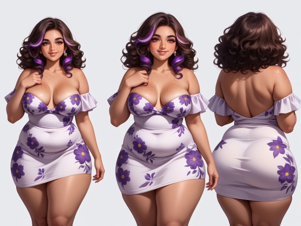 Low Torso Height, Freckles On Breasts, Rounded Wide Hips Hentai AI Porn