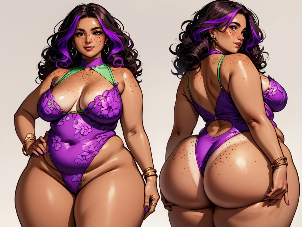 One Woman, Rounded Breast Width, 1 Personne Porno IA Latina