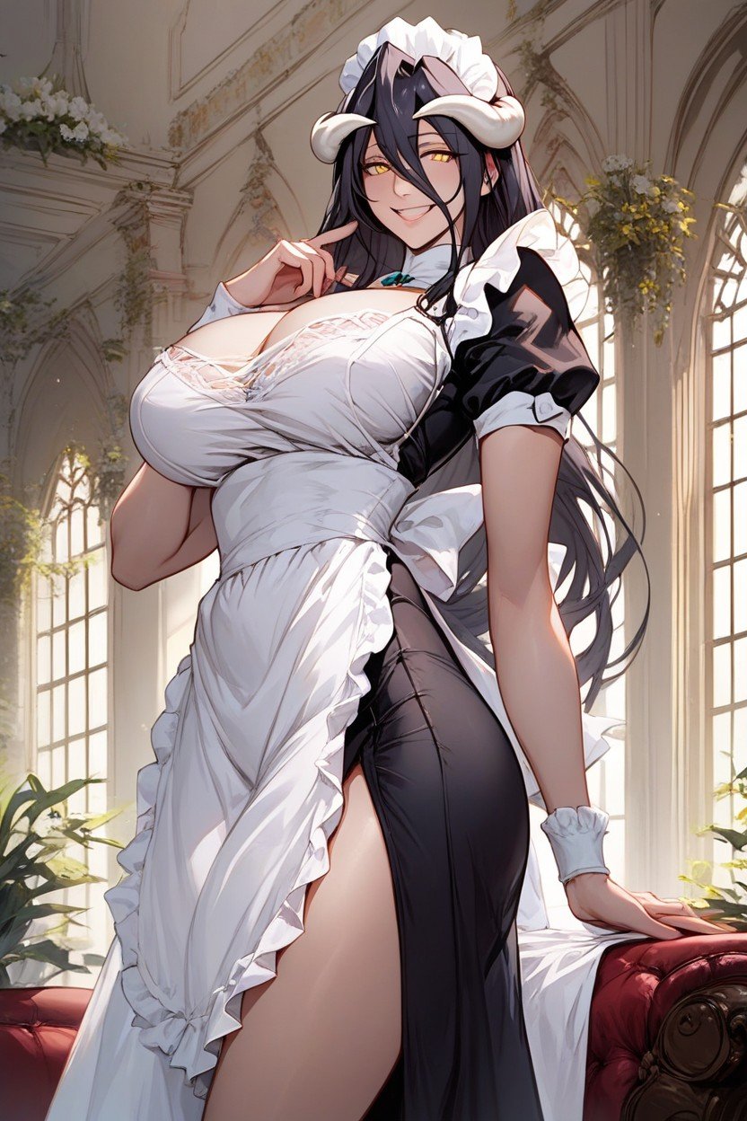 Big Breast, Smiling, Maid ClothingAI黃漫