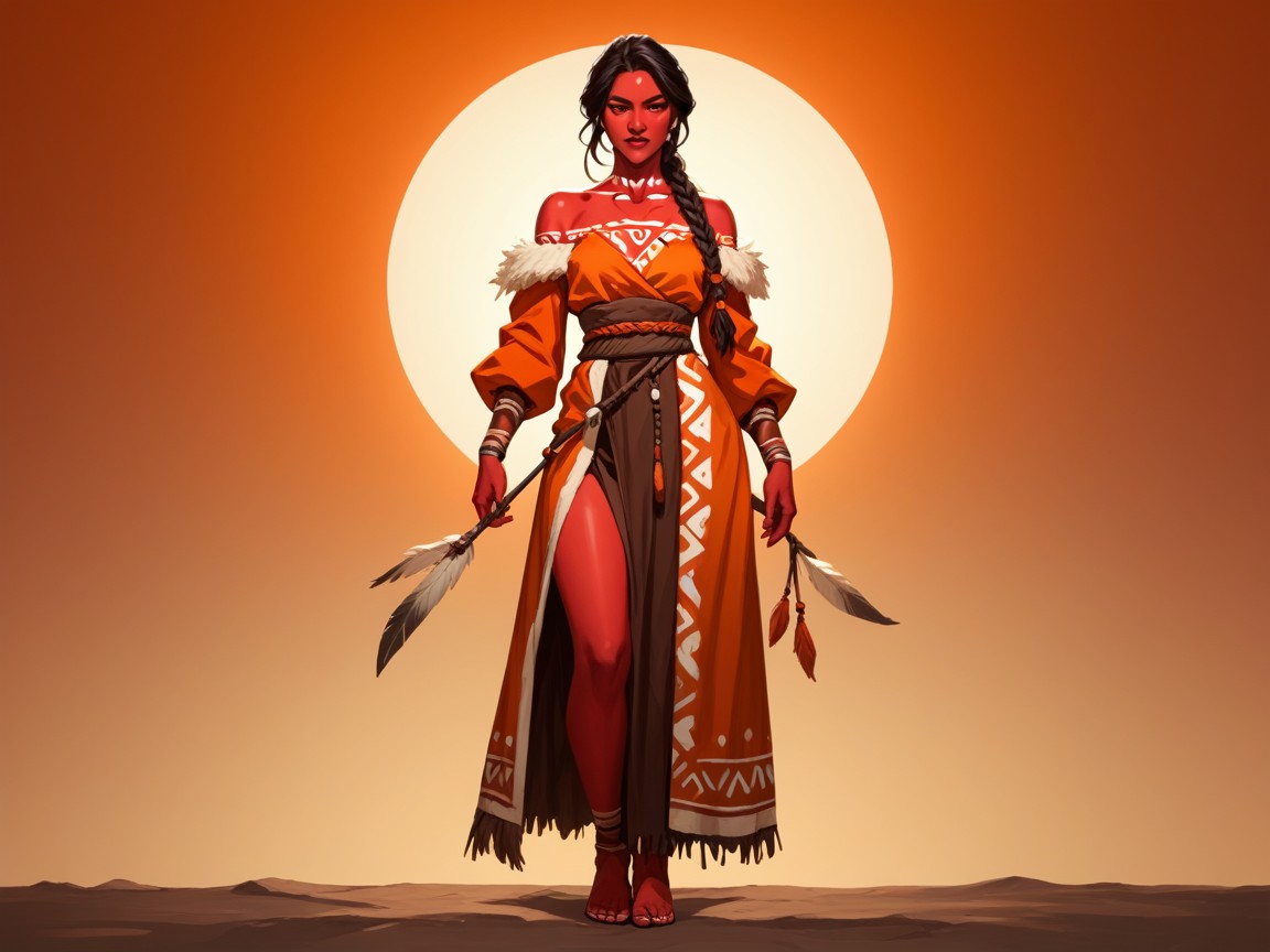 Tribal Cosplay Variations, Braided, Copper Red Skin Hentai AI Porn