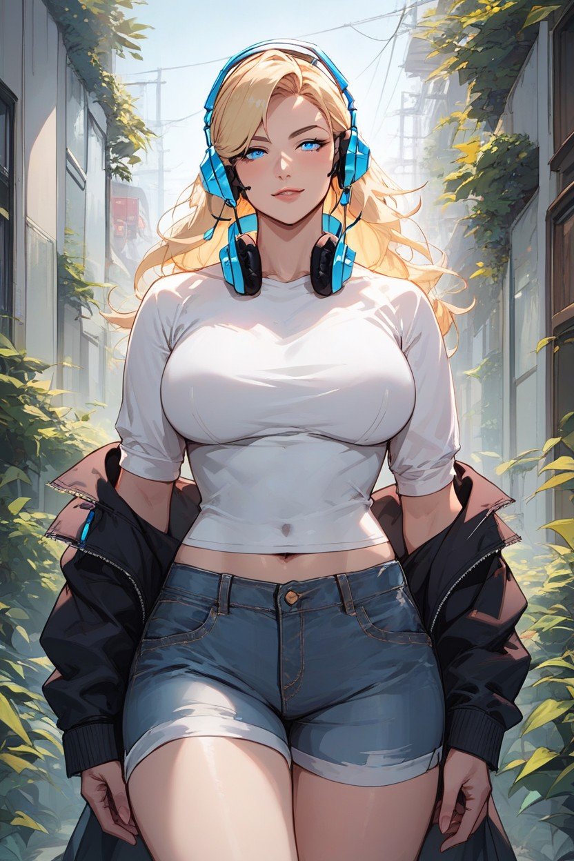 Blue Eyes, Blonde Hair, Transforming Into Robot Futa Shemale AI Porn